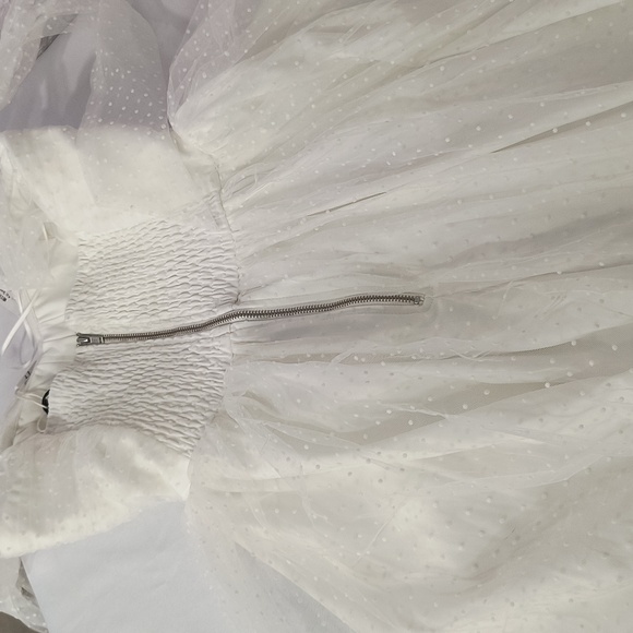 Petal & Pup White Floret Midi Dress White Graduation Wedding Celebration - Picture 5 of 7